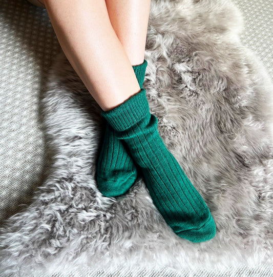 Cosy Merino Wool Socks - Emerald Green