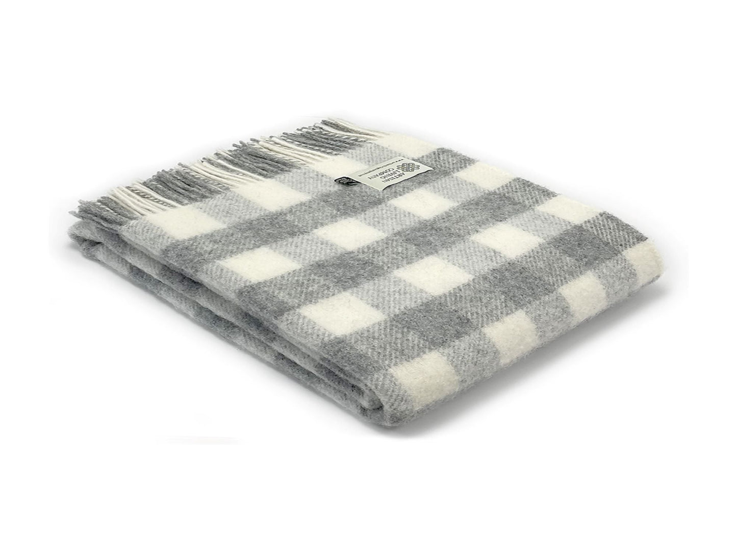 Buffalo Check Pure New Wool Throw - Grey