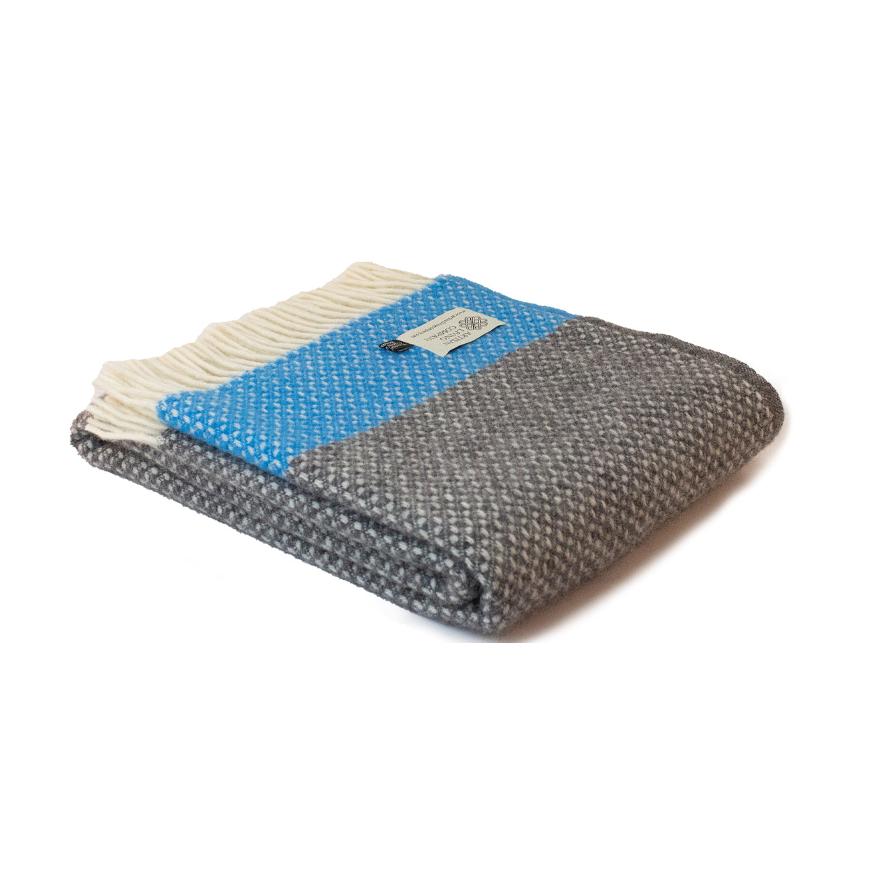 Crossweave Pure New Wool Throw - Malibu Blue