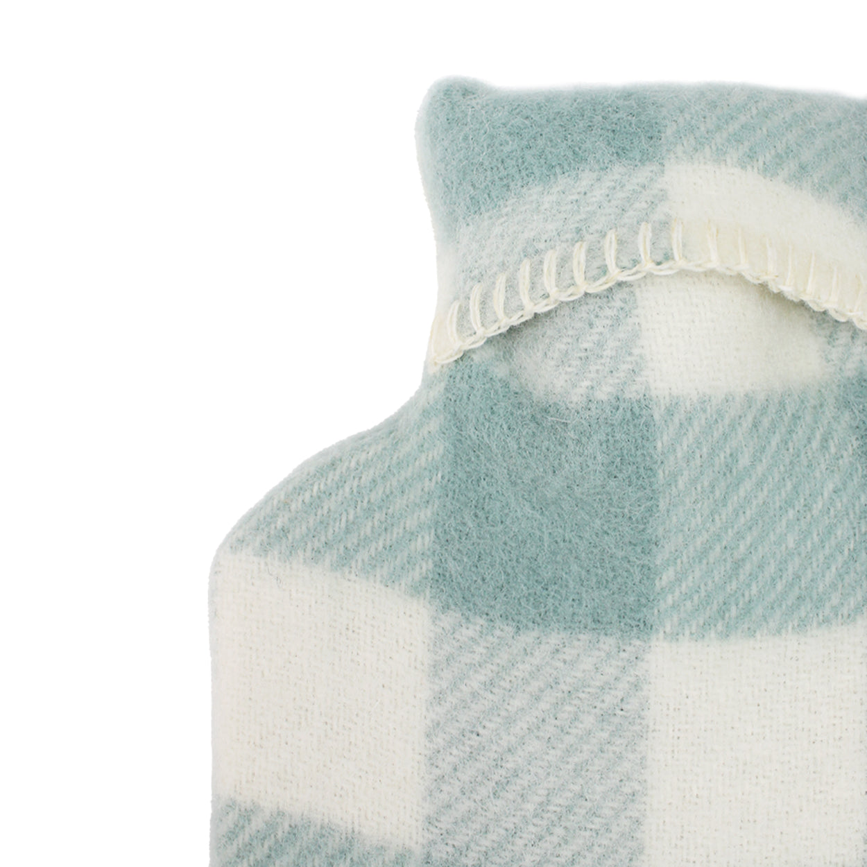 Buffalo Check Pure New Wool Hot Water Bottle - Ocean Blue