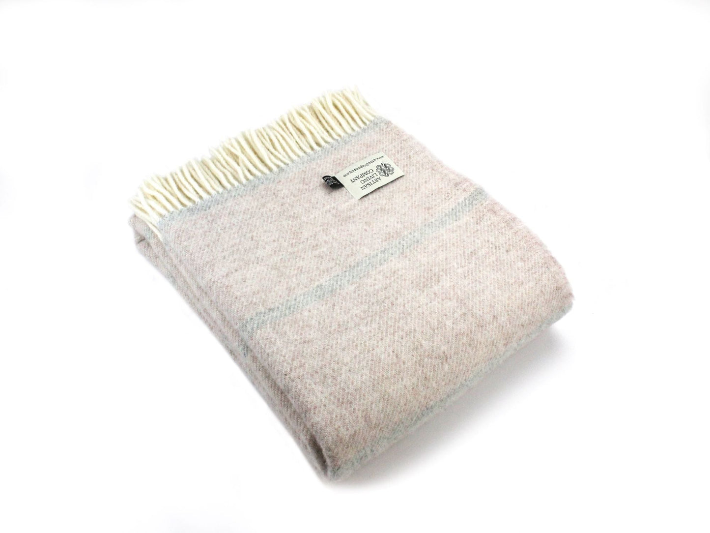 Wide Stripe Pure New Wool Throw - Hazel