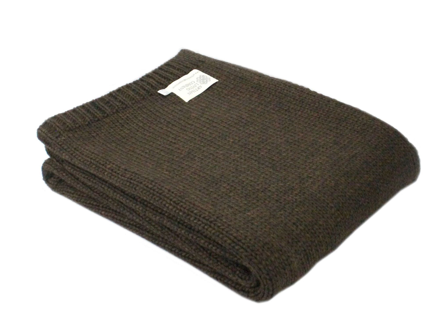 Alpaca Wool Knitted Throw - Brown