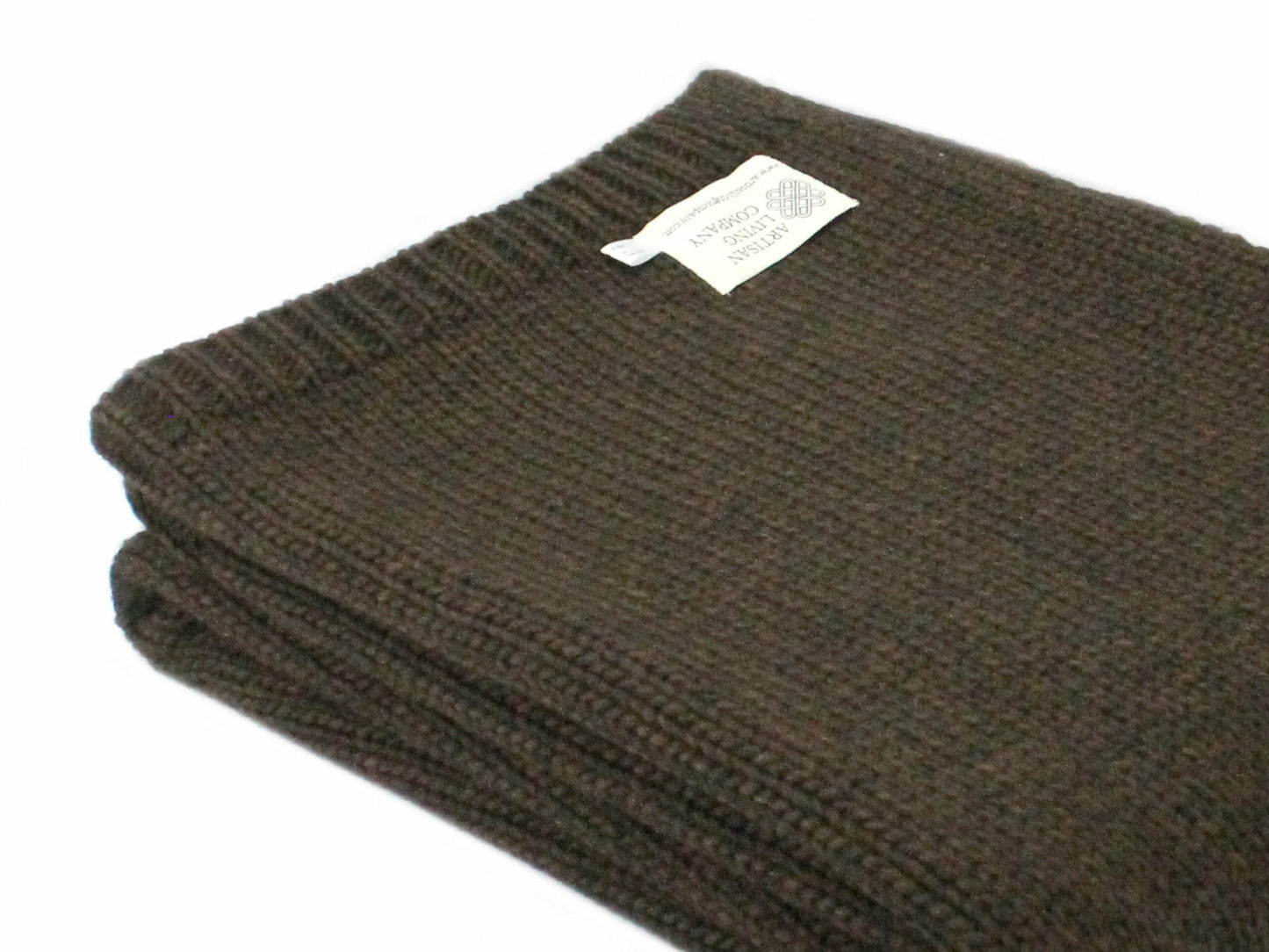 Alpaca Wool Knitted Throw - Brown