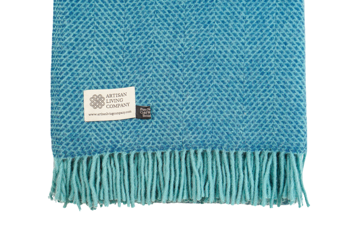 Beehive Pure New Wool Throw –  Spearmint & Ink