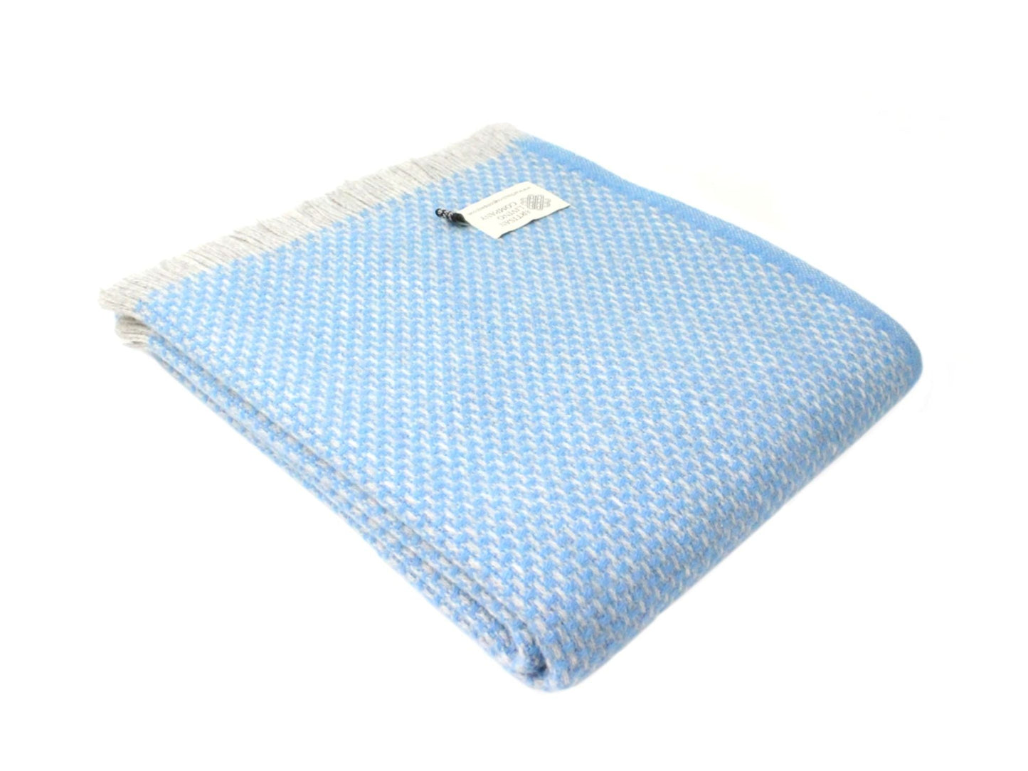 Chunky Weave Pure New Wool Throw - Blue