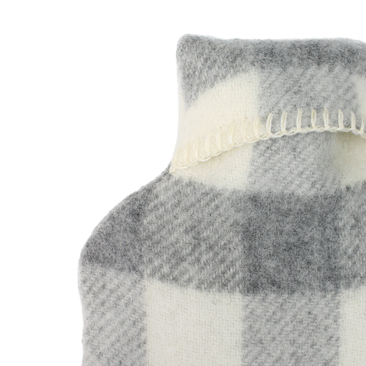 Buffalo Check Pure New Wool Hot Water Bottle - Grey