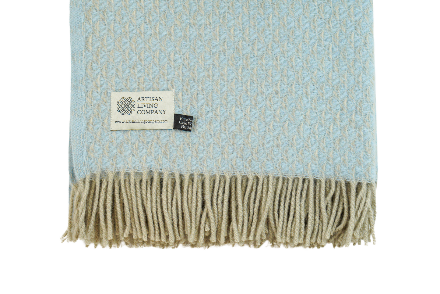 Dart Pure New Wool Throw – Powder Blue & Pearl