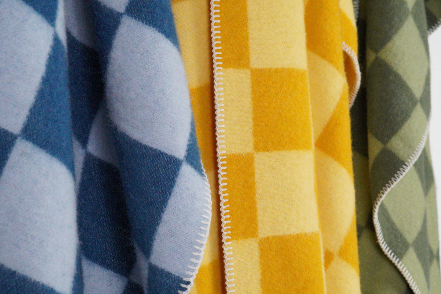 Extra Large Checked Throw - Coastal Blue