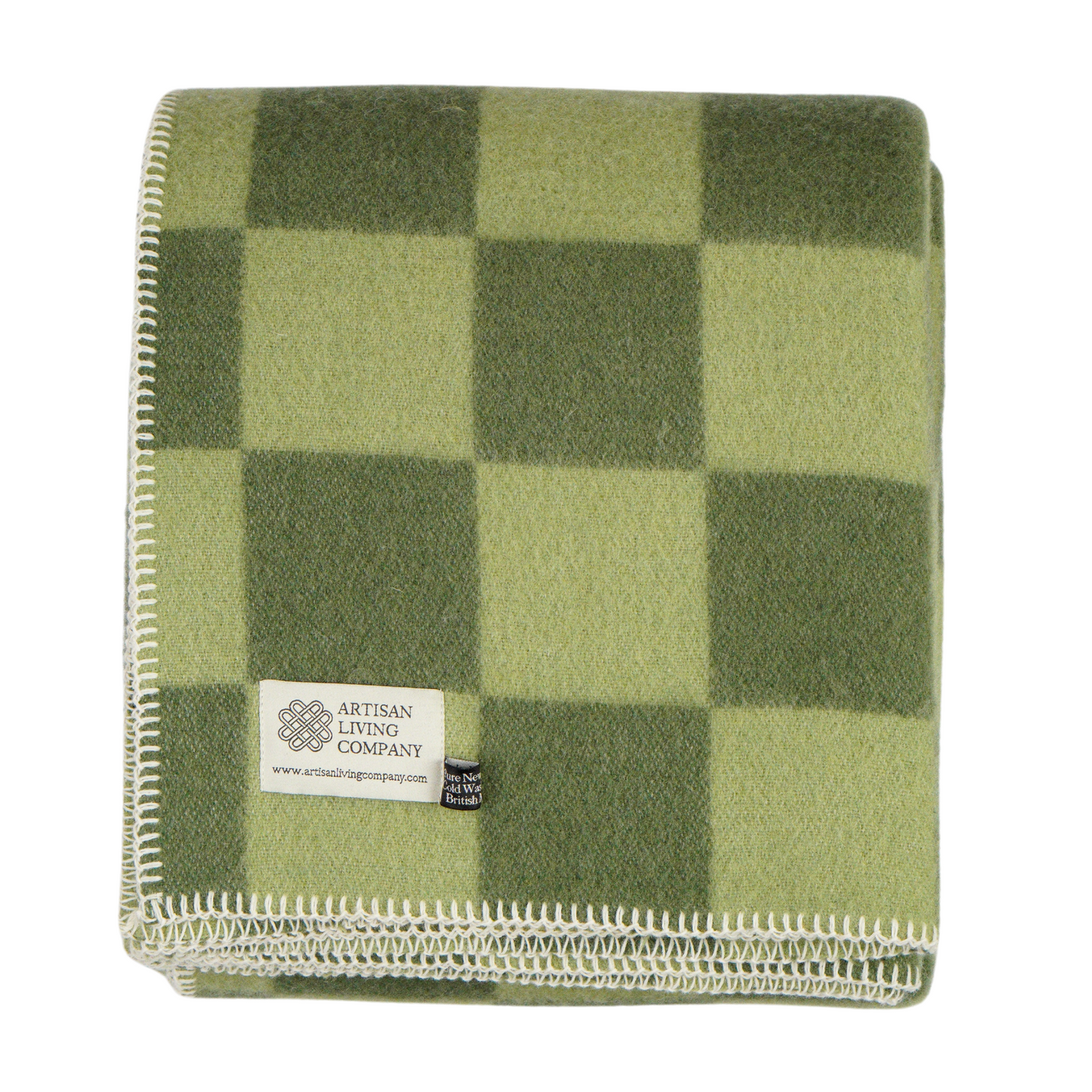 Extra Large Checked Throw - Woodland Green