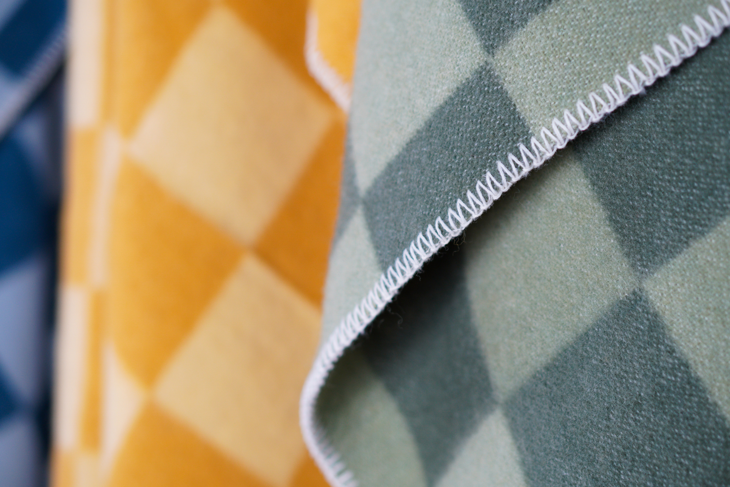 Extra Large Checked Throw - Woodland Green