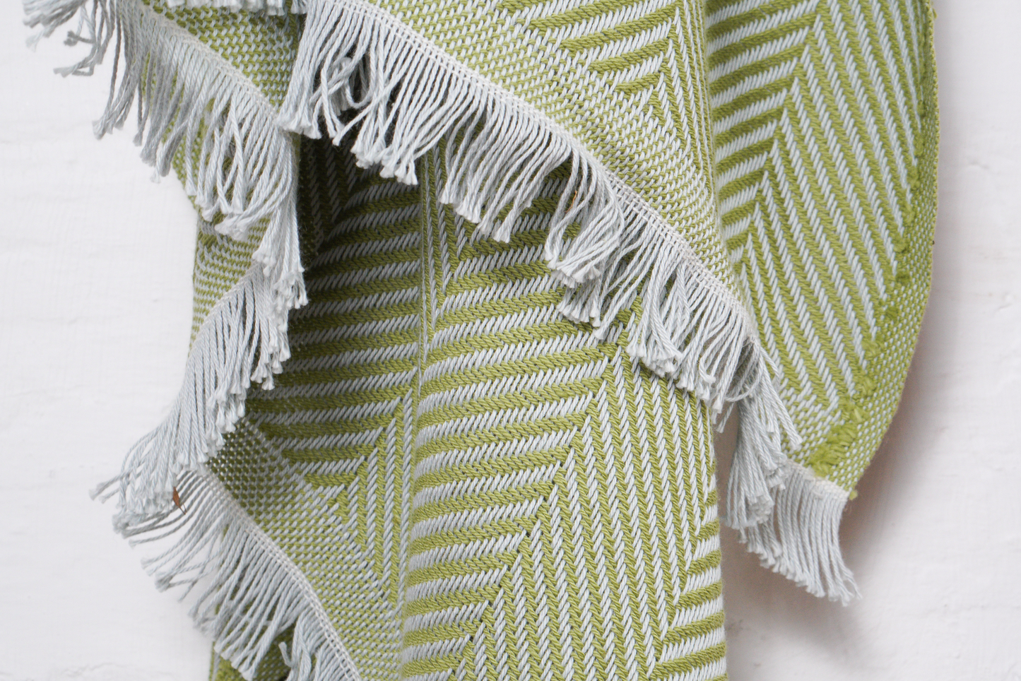 Herringbone Cotton Throw – Green