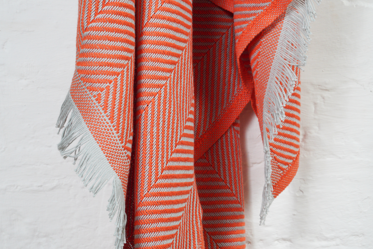 Herringbone Cotton Throw – Orange