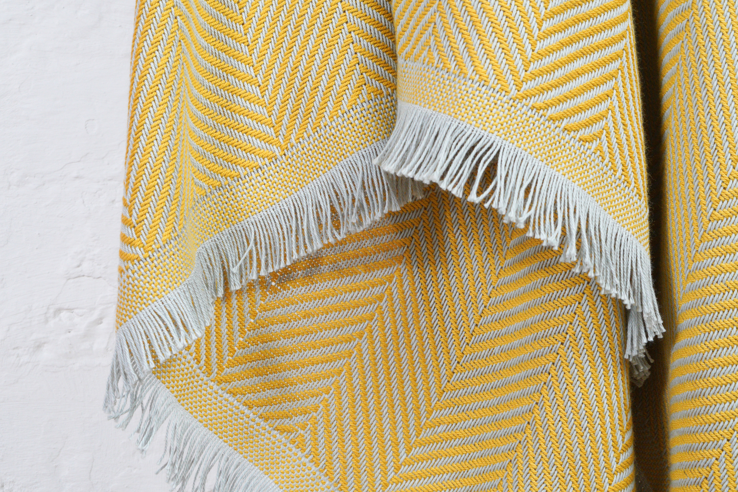 Herringbone Cotton Throw – Yellow