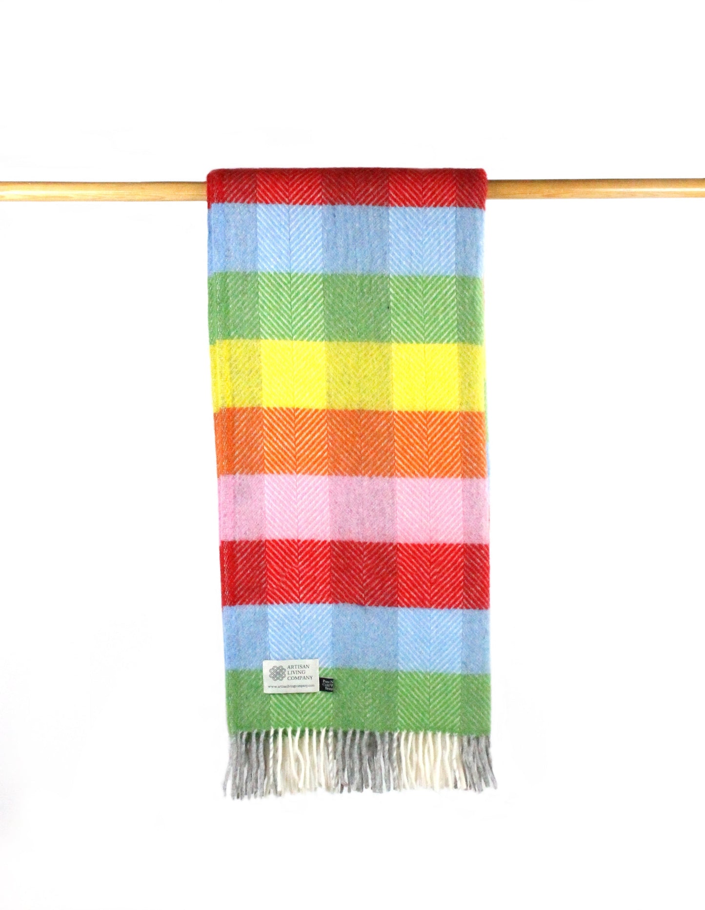 Rainbow Stripe Square Pure New Wool Throw