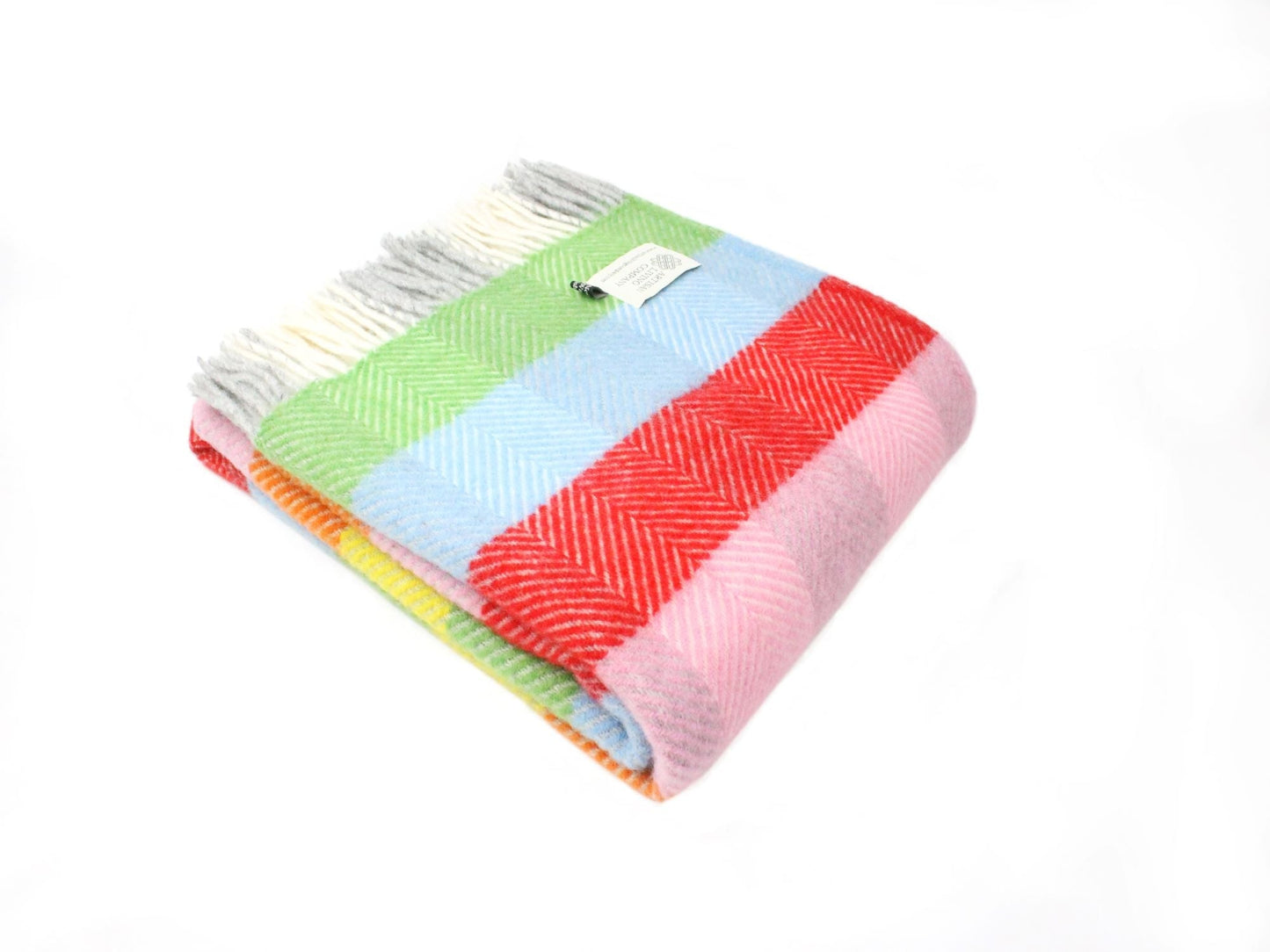 Rainbow Stripe Square Pure New Wool Throw