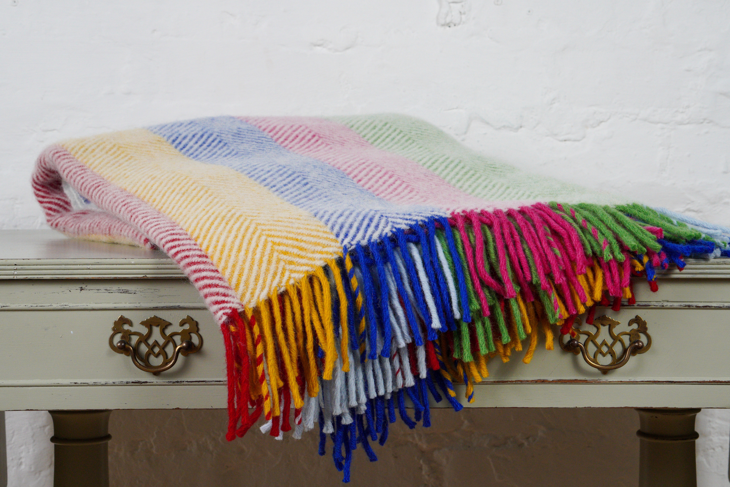 Wide Stripe Colour Block Pure New Wool Throw