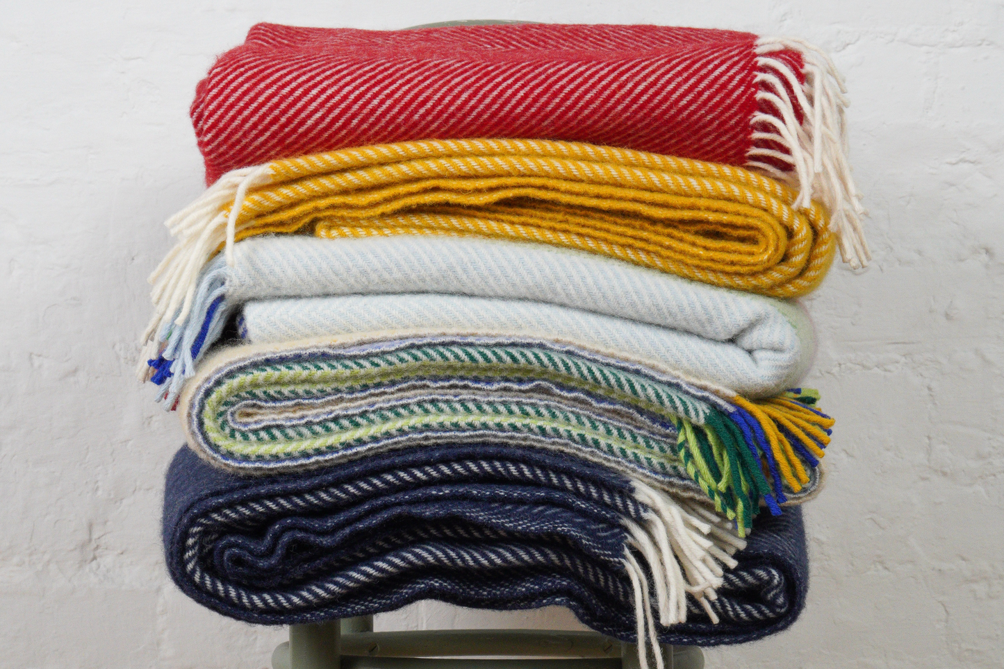 Wide Stripe Colour Block Pure New Wool Throw