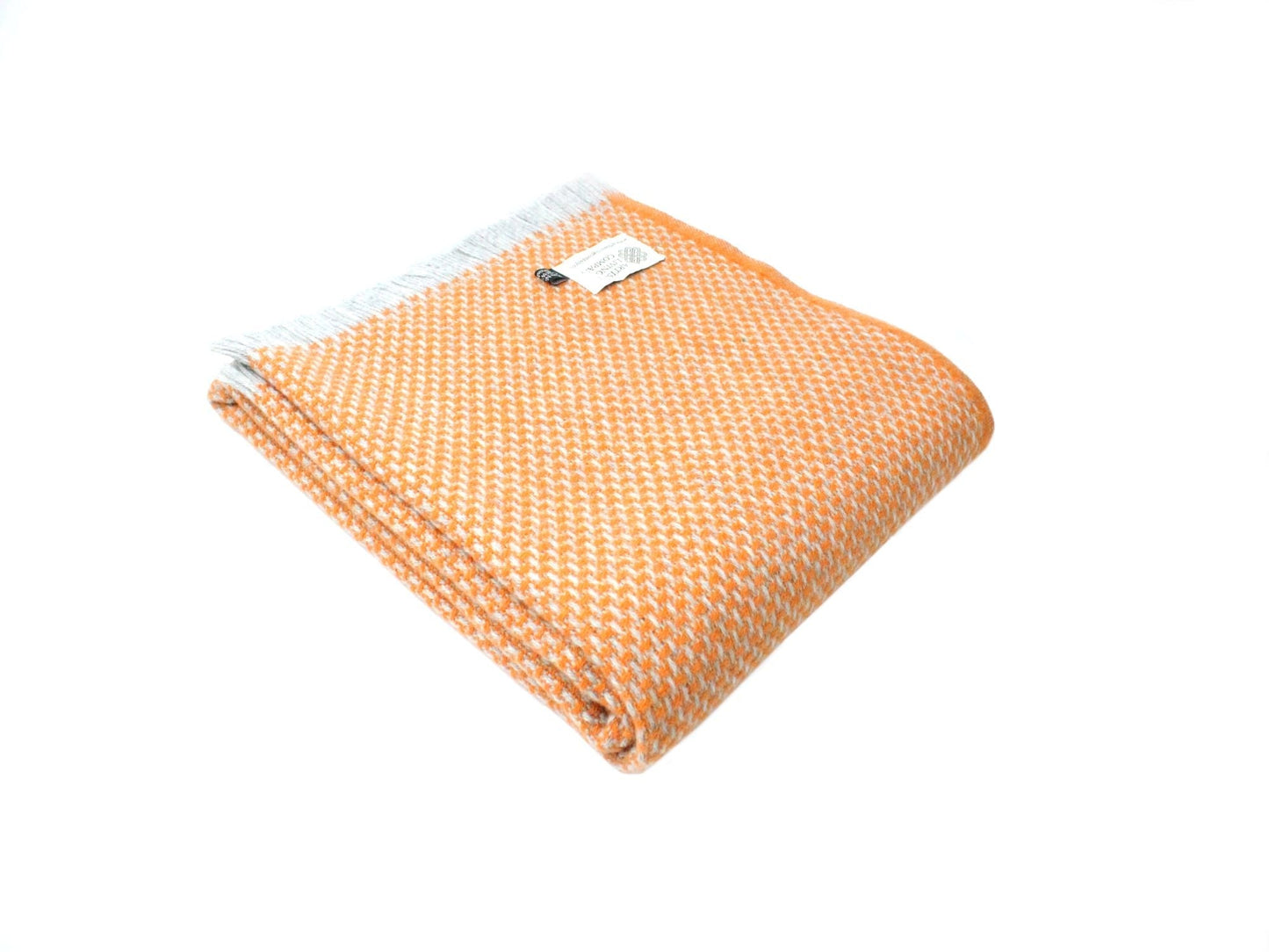 Chunky Weave Pure New Wool Throw - Orange